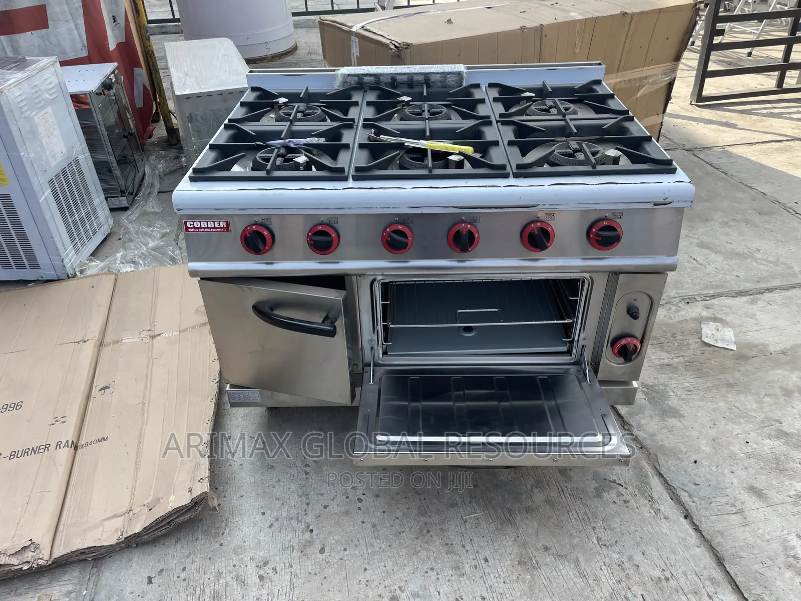 6 Burners Industrial Gas Cooker With Oven