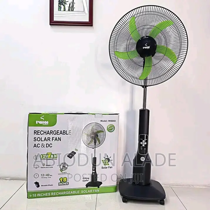18 Inches Rechargeable Solar Fan