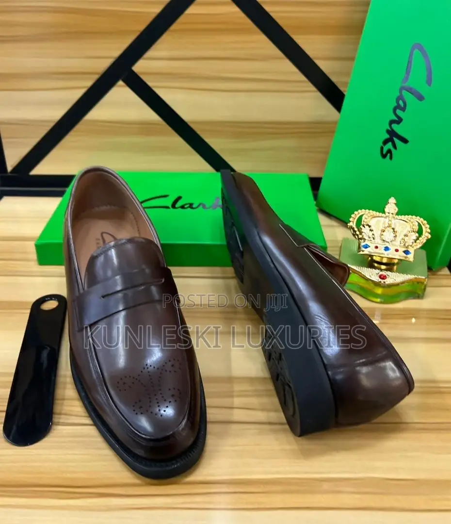 Original Clarks Leather Loafers Shoe for Men