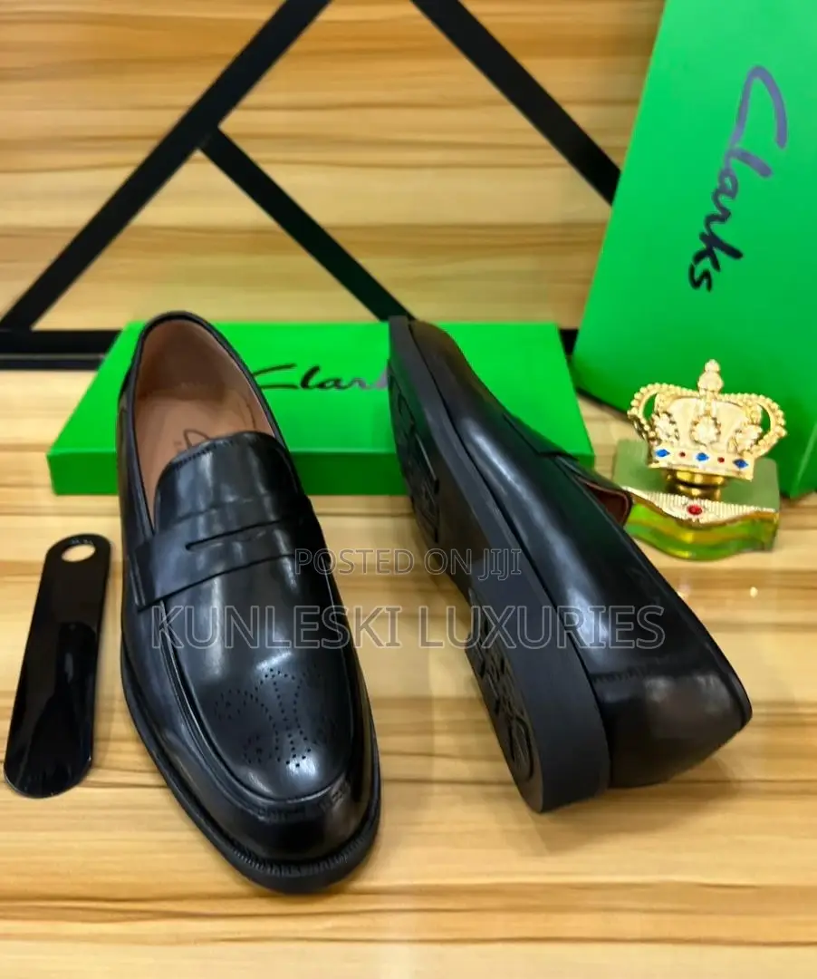 Original Clarks Leather Loafers Shoe for Men