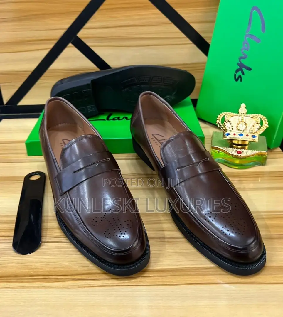 Original Clarks Leather Loafers Shoe for Men