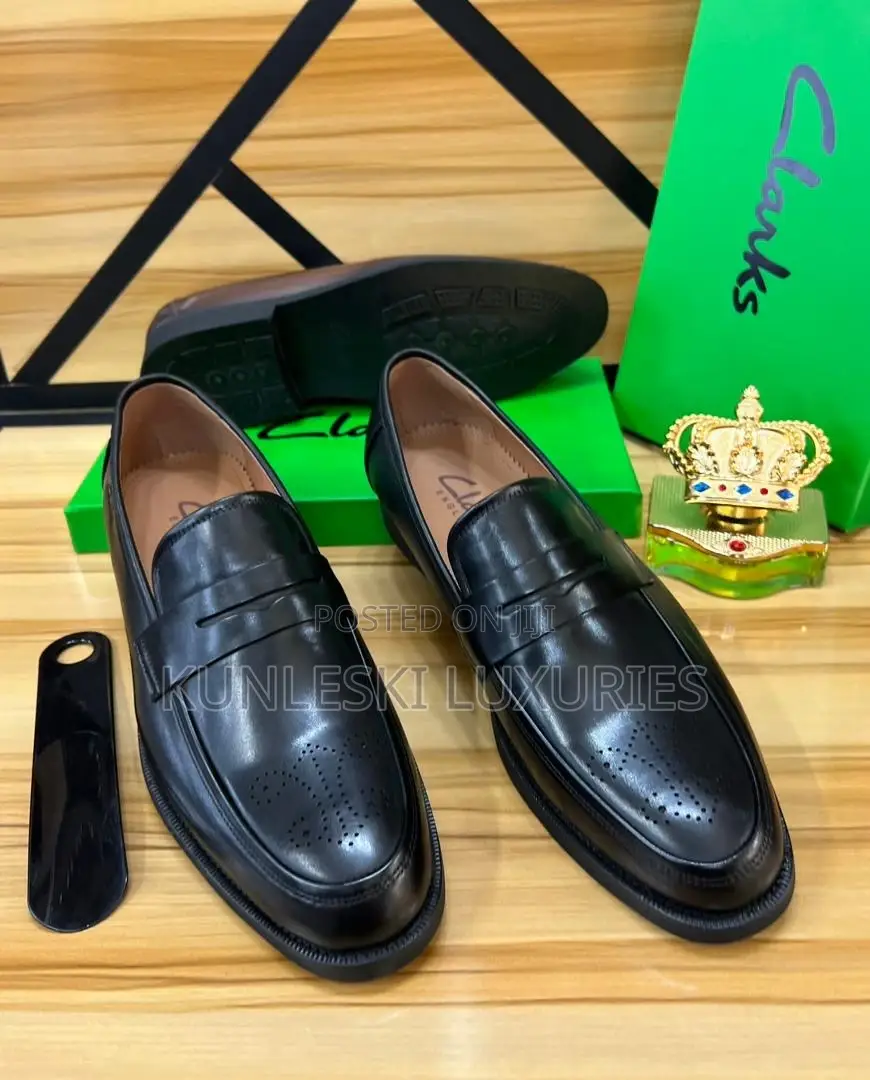 Original Clarks Leather Loafers Shoe for Men