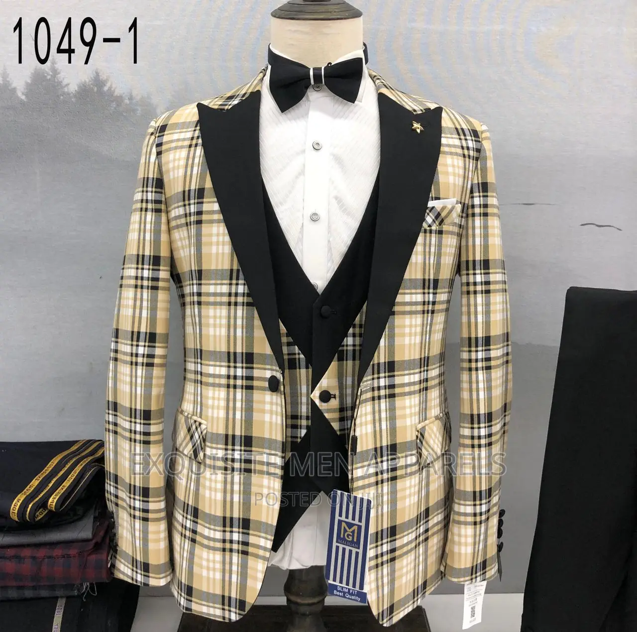 Quality Bespoke Checkers Men's Suit