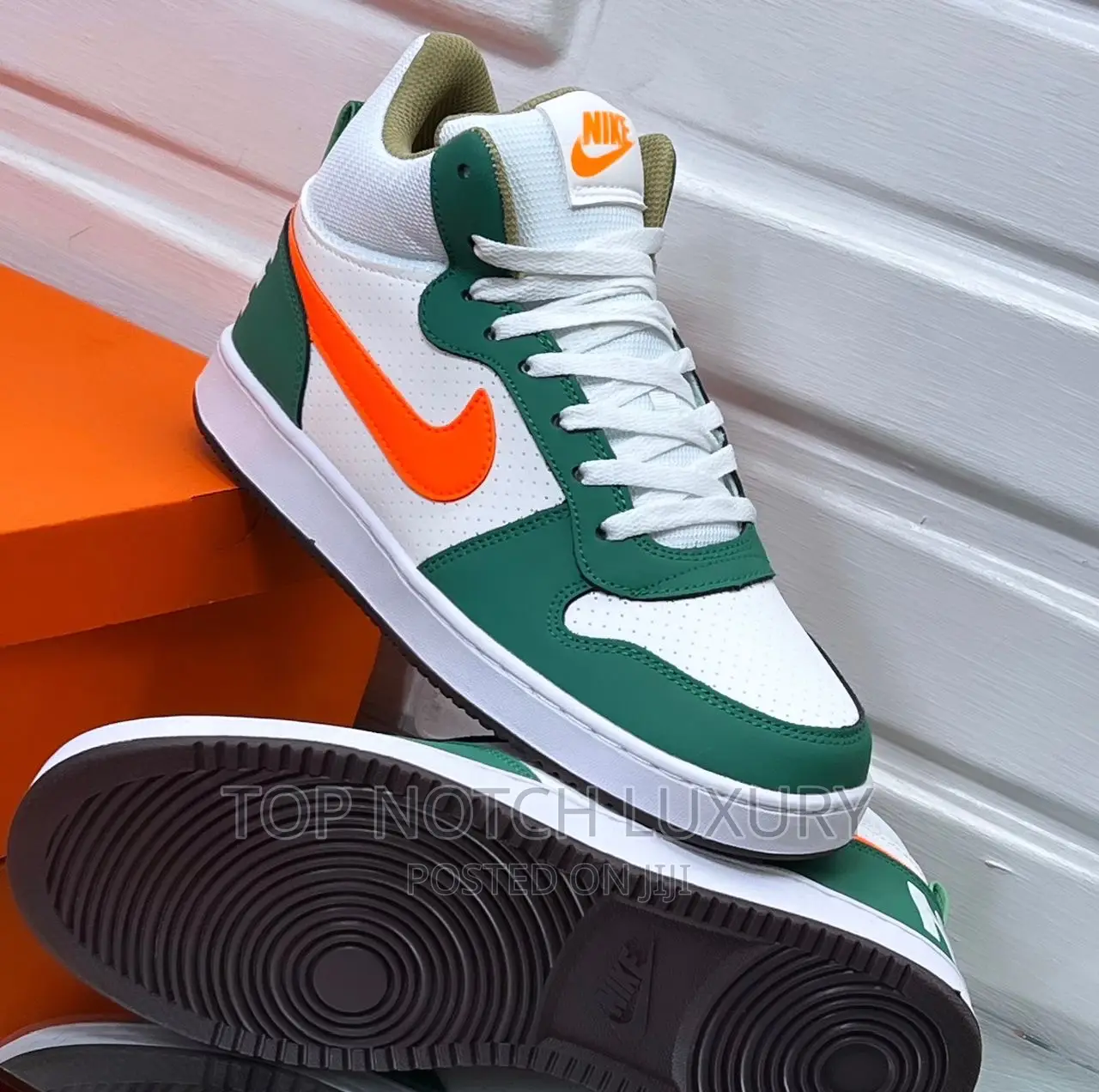 Original *Nike Court Borough Mid Whitegreen Men Women