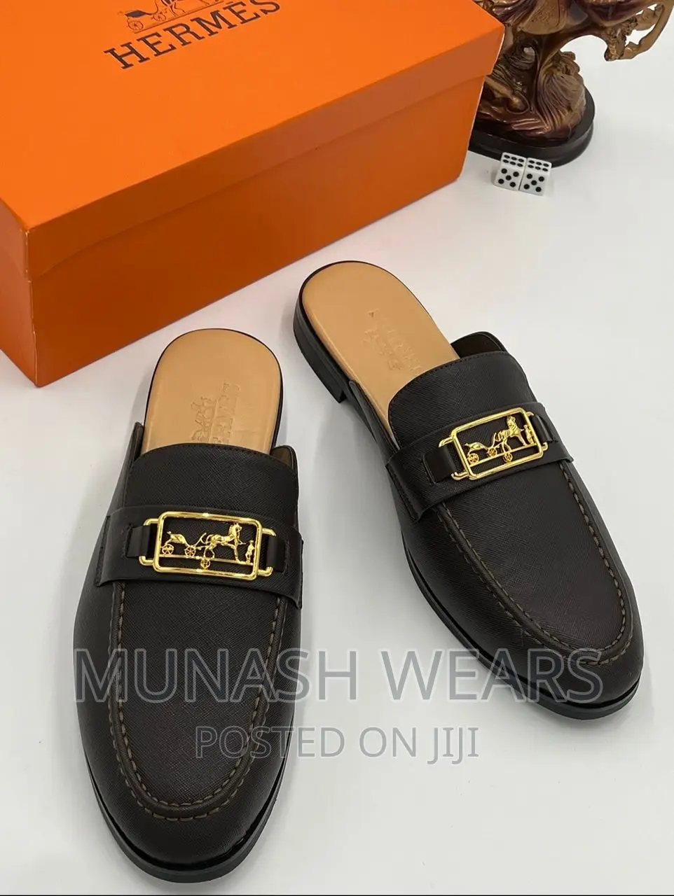 Quality Hermes Leather Half Shoe