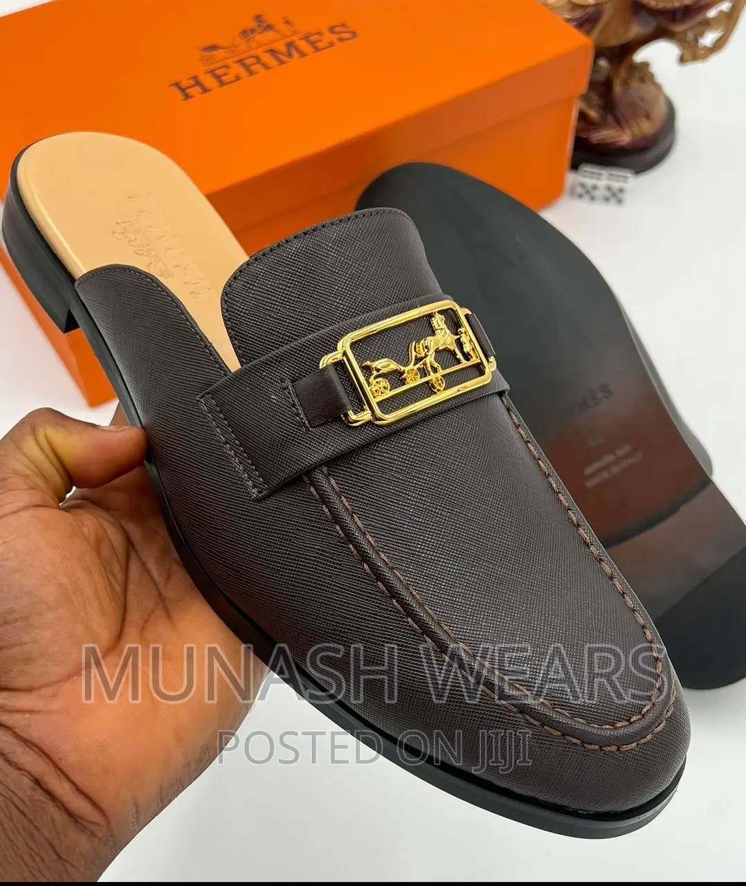 Quality Hermes Leather Half Shoe