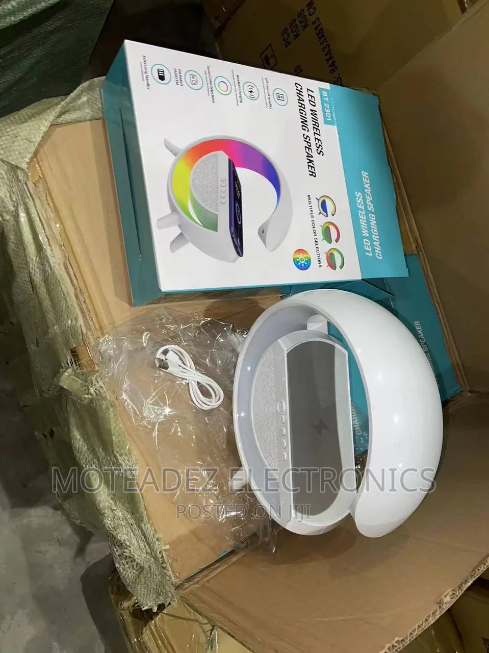 Rechargeable Led Light Bluetooth Speaker W/Wireless Charging