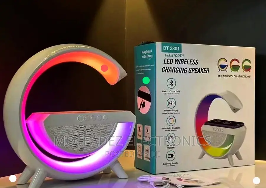 Rechargeable Led Light Bluetooth Speaker W/Wireless Charging