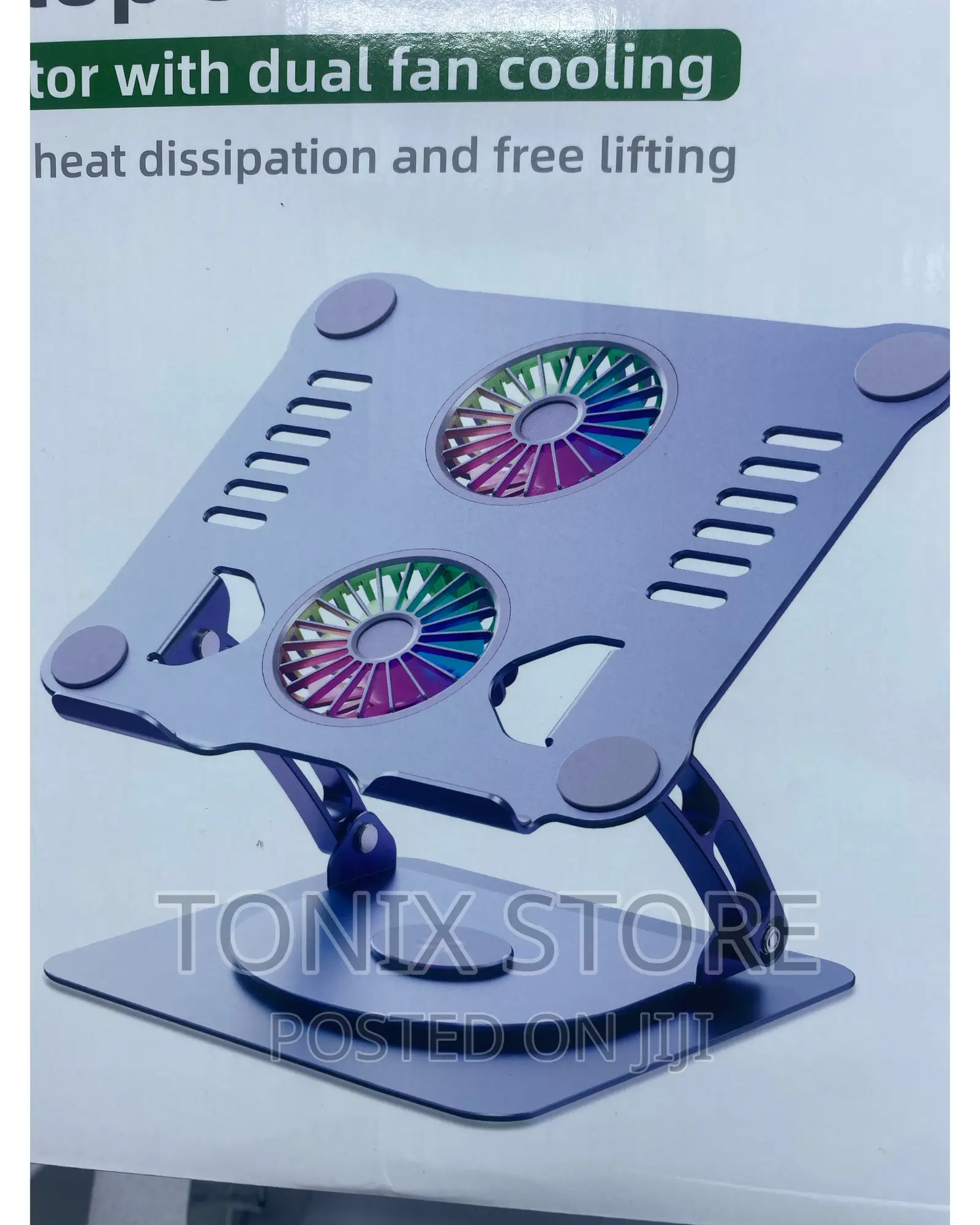 360 Rotatable Universal Laptop Stand With Dual Cooling Fan