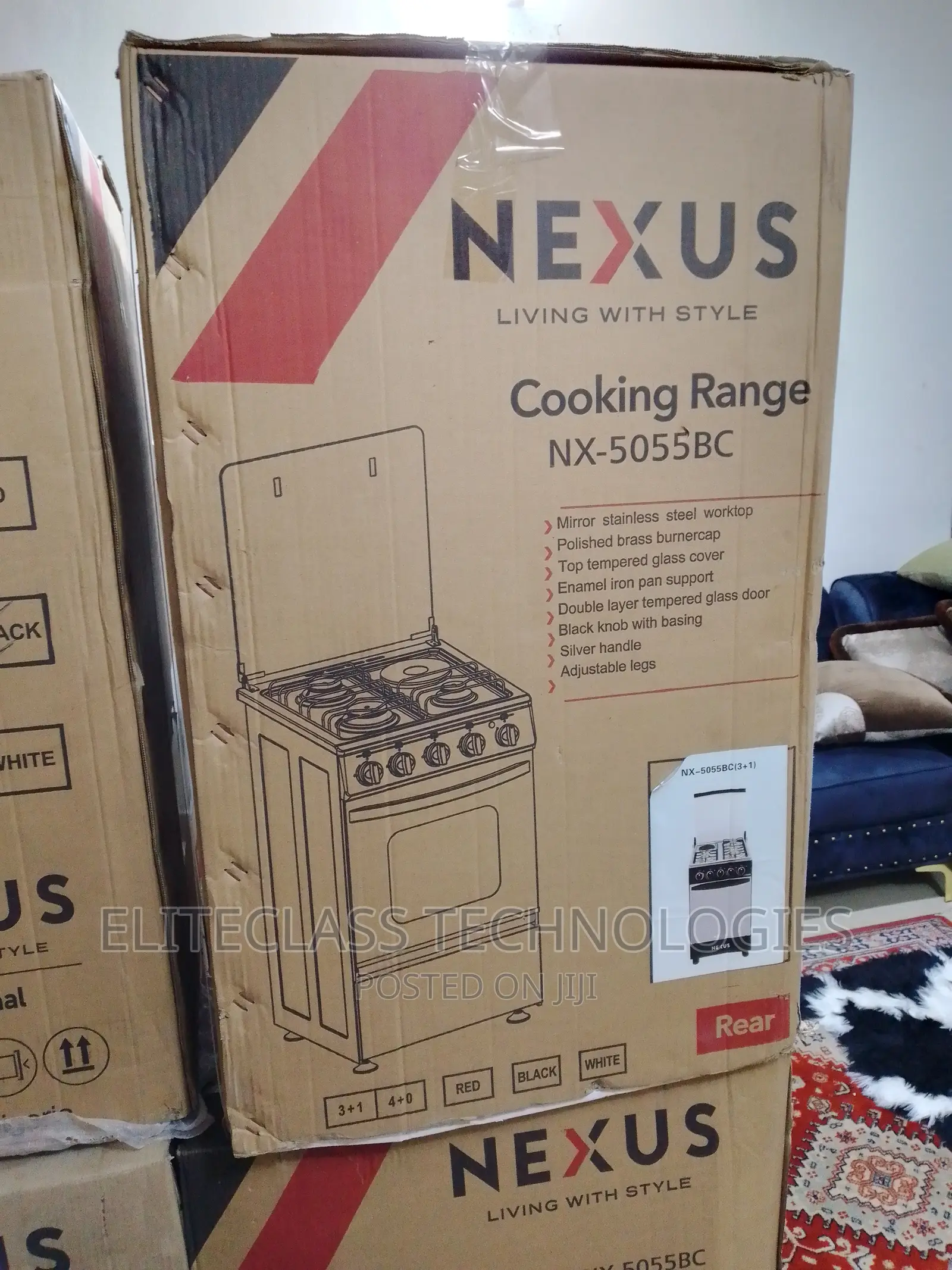 Brand New Silver Handle Nexus Gas Cooker 3+1 Nx-5055bc