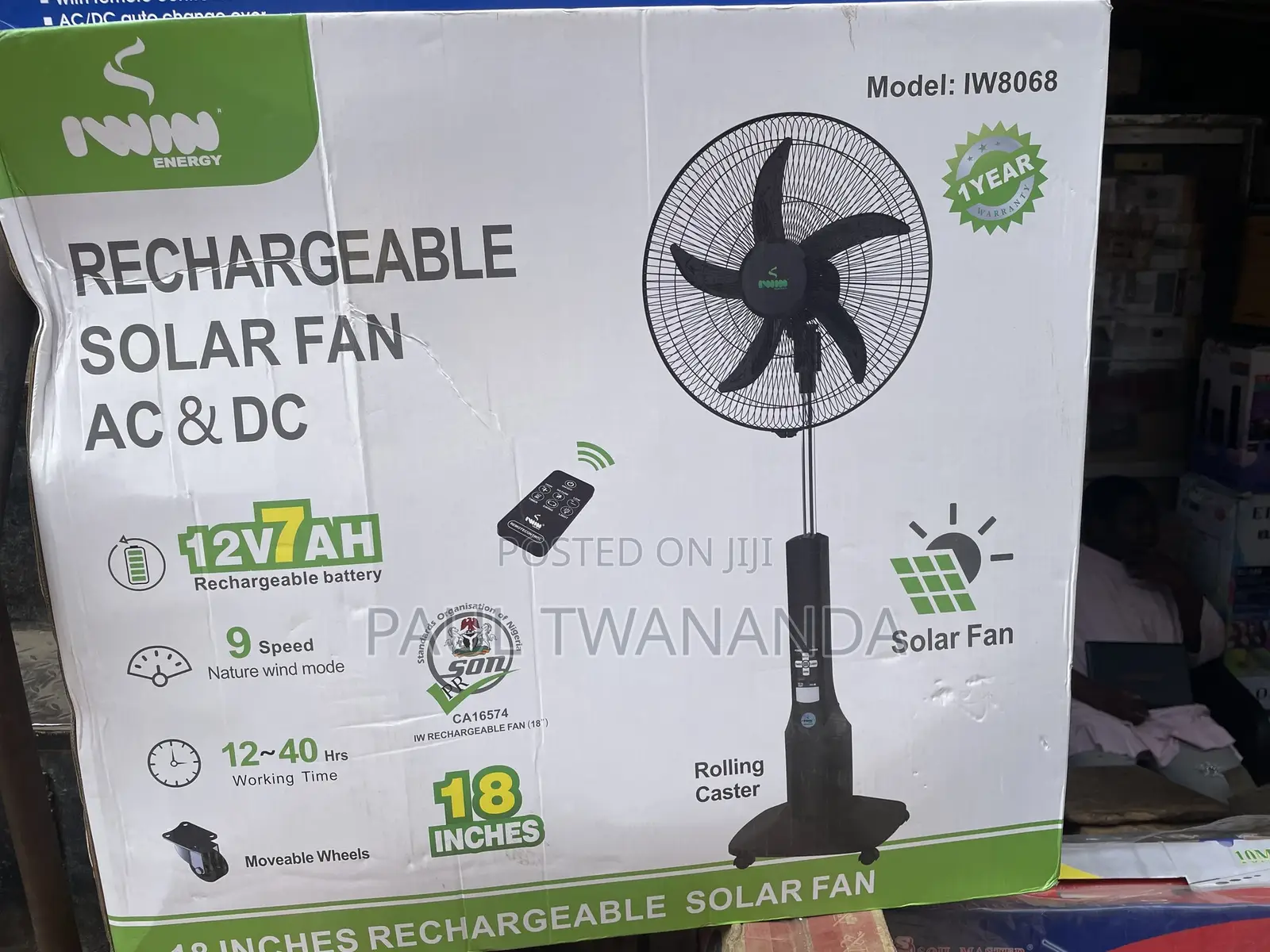 18inch Iwin Rechargeable Fan