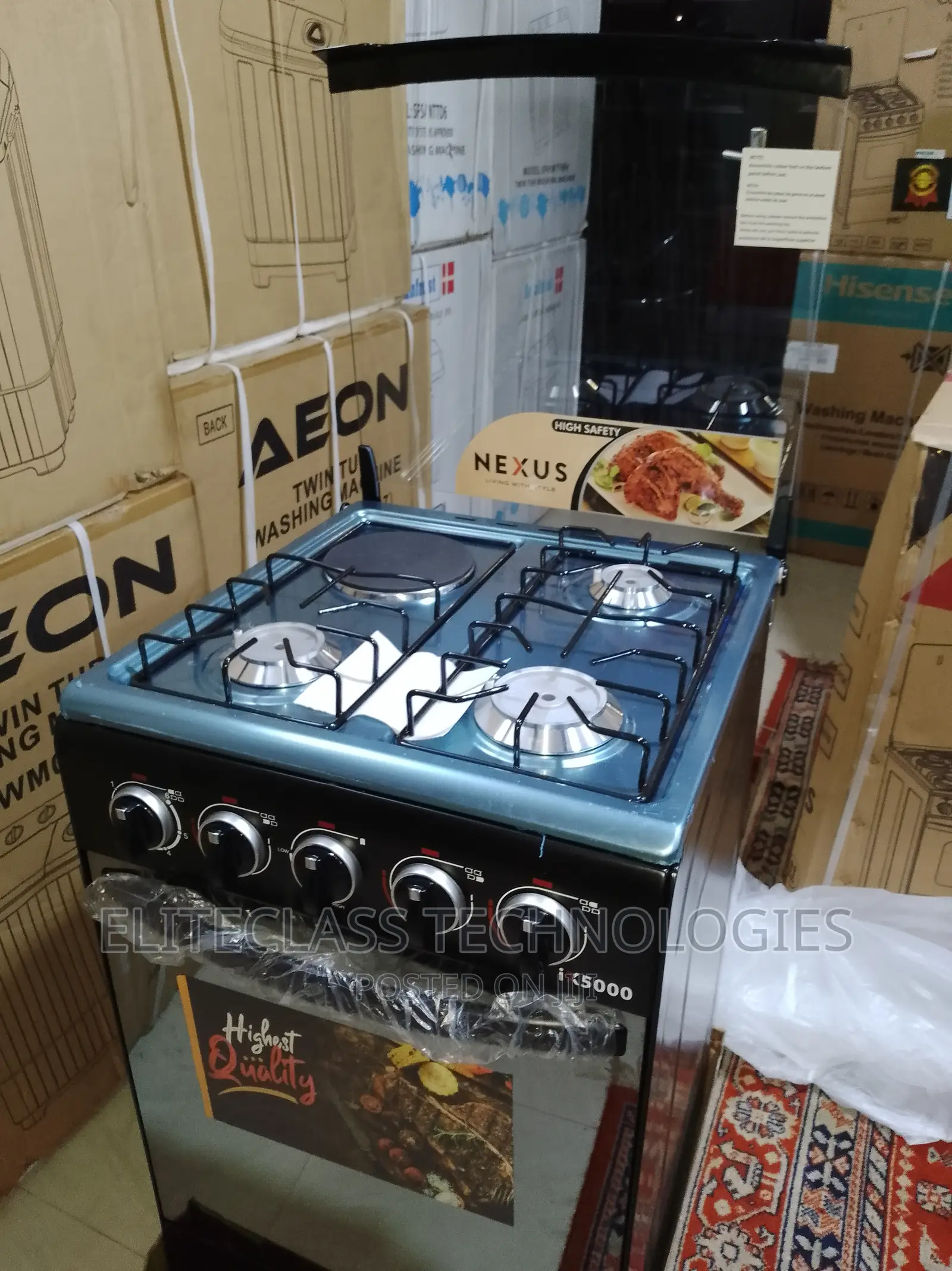 New Nexus Gas Cooker 3+1 Nx-5055bc With Oven Grilll Tray
