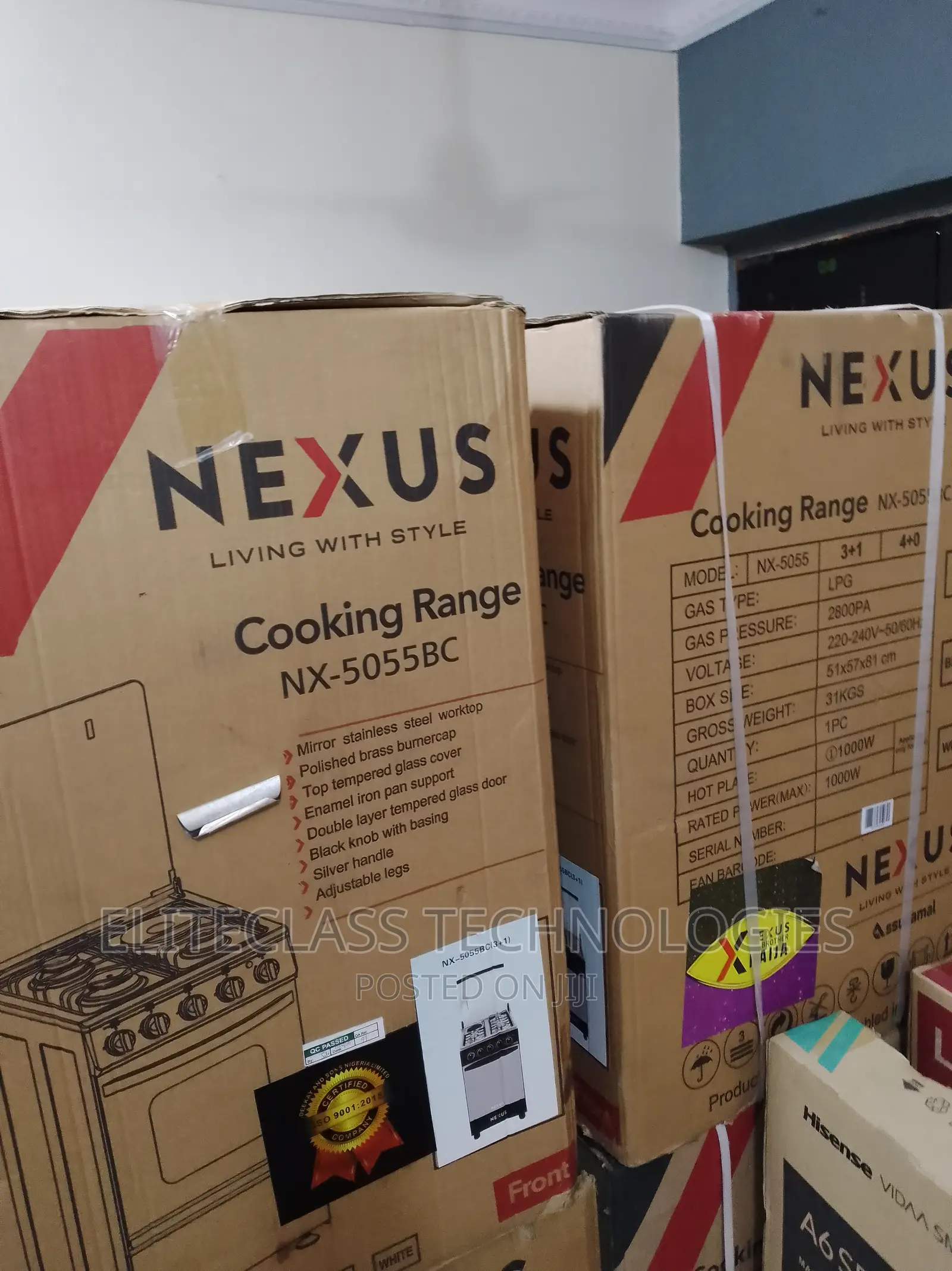 Durable Nexus Gas Cooker 3+1 Nx-5055bc With Oven Grilll Tray