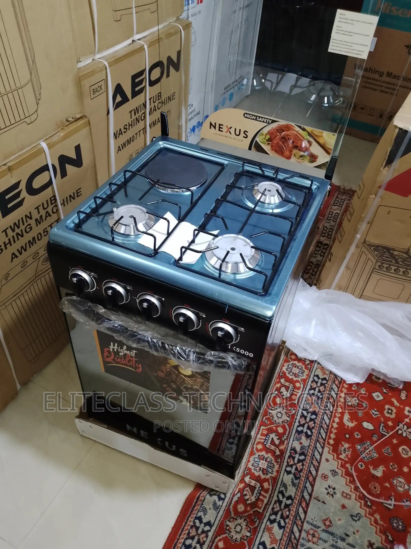 Durable Nexus Gas Cooker 3+1 Nx-5055bc With Oven Grilll Tray