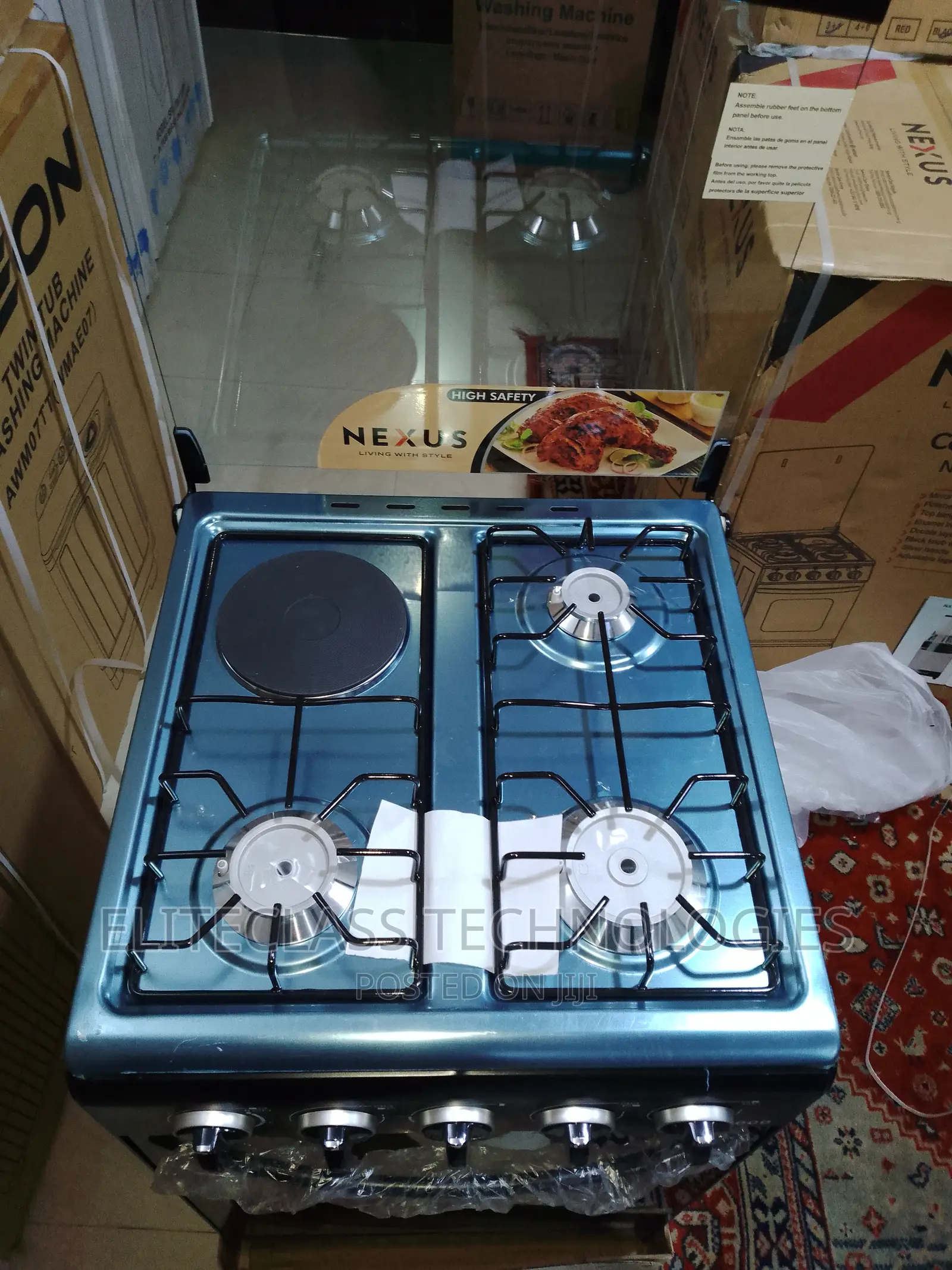New Nexus Gas Cooker 3+1 Nx-5055bc-Polished Brasss Burnercap