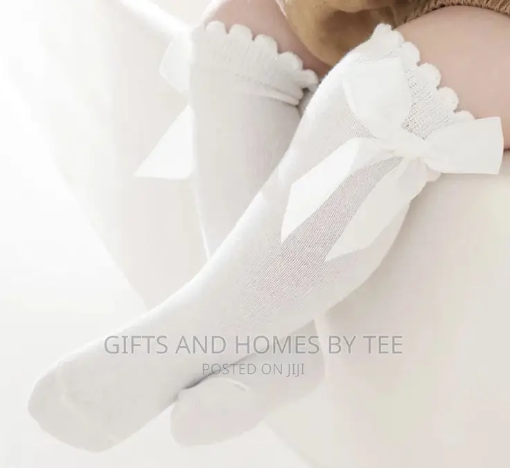 Girls Long Socks With Bow Tie