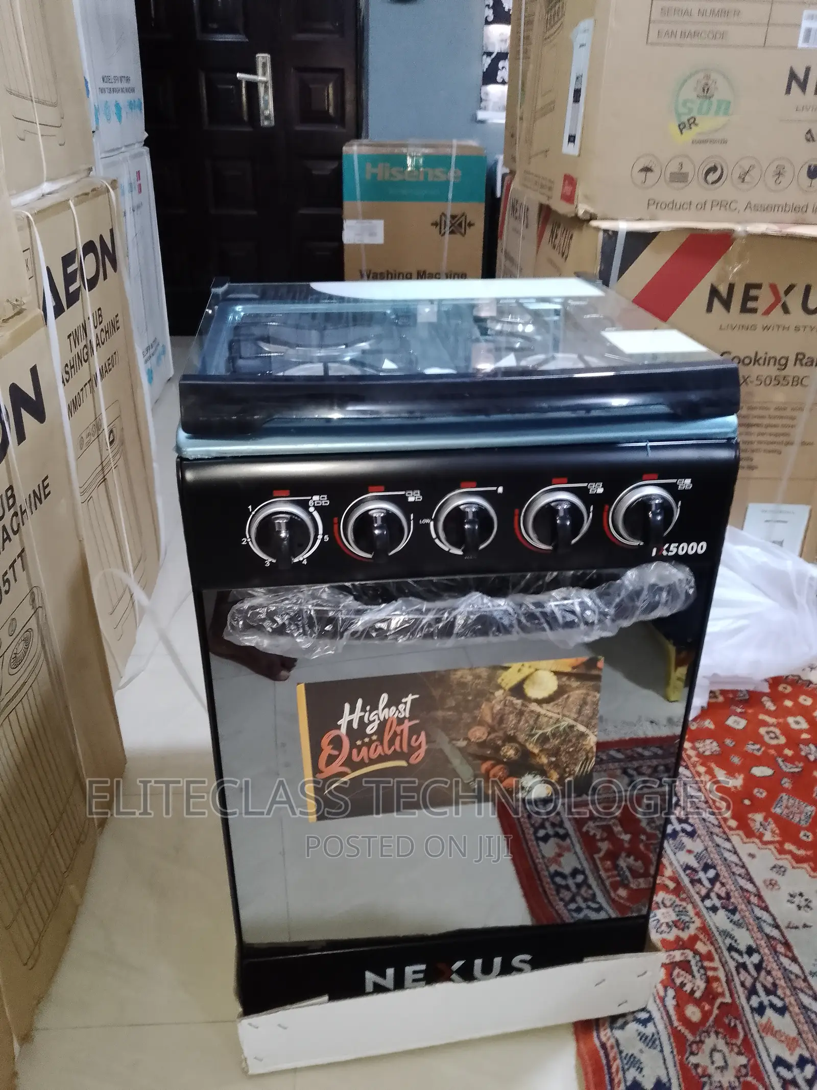 Brand New Nexus Gas Cooker 3+1 Nx-5055bc Double Layer Glass
