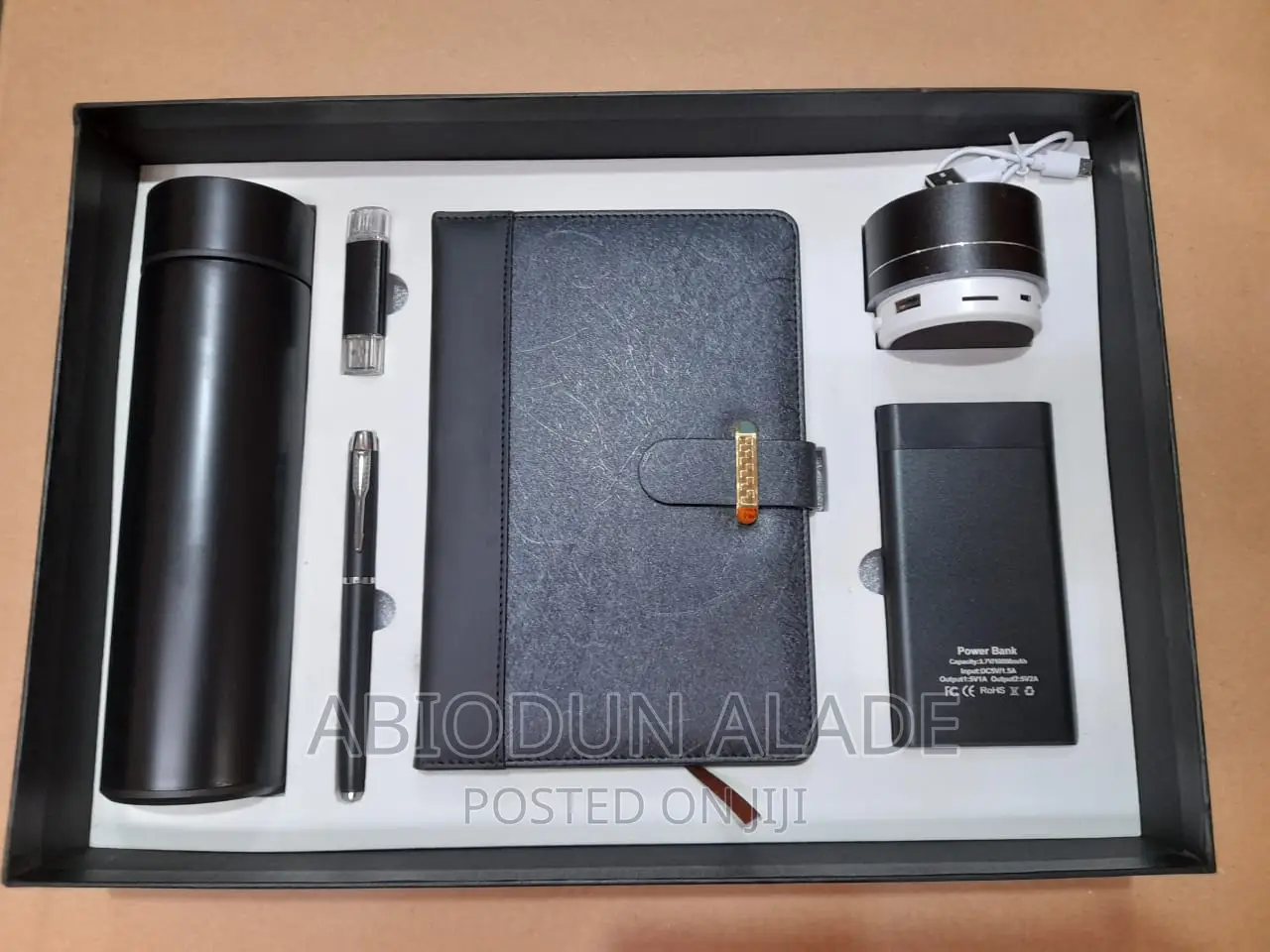 Cooperate Gift Diary With Power Bank, Speaker, Flask, Flash