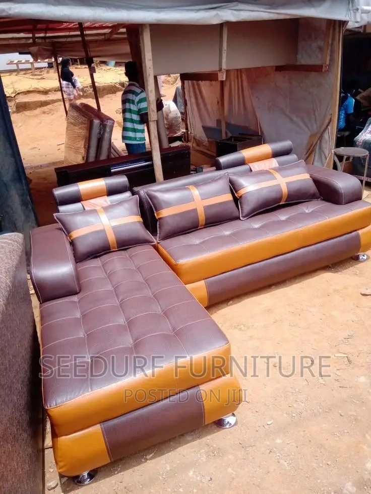 A High Quality Made Leather L Shaped Chair