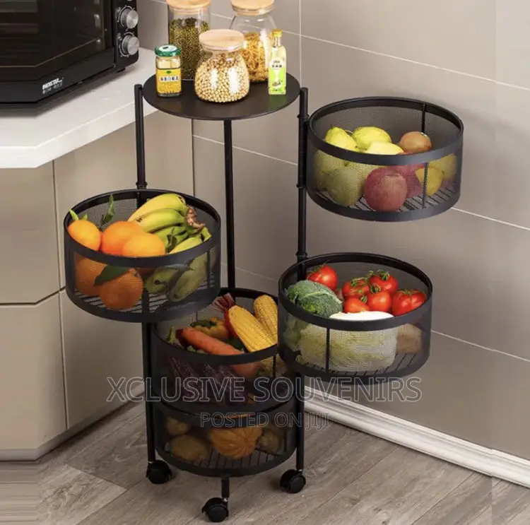 5-Tier Metal Kitchen Rotating Storage Shelves