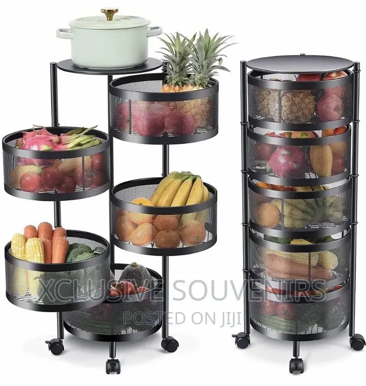5-Tier Metal Kitchen Rotating Storage Shelves