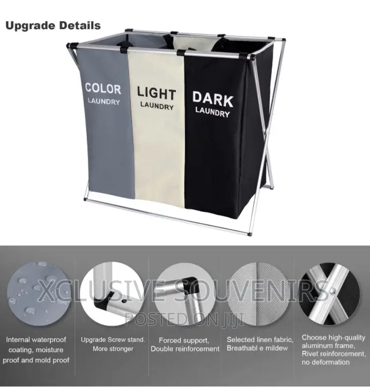 Foldable Laundry Basket, 135L Laundry Hamper Sorter