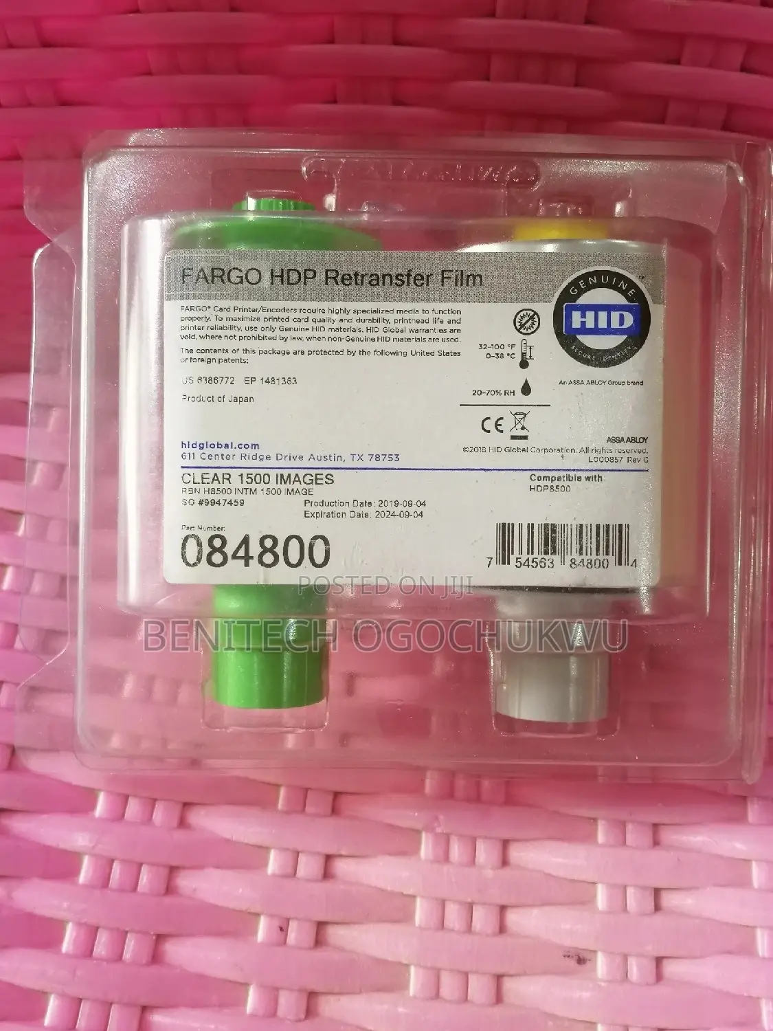 Fargo HDP 8500 Retransfer Film Pan Number 084800