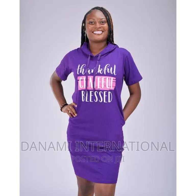 Danami Thankful Grateful Blessed Hooded Short Gown