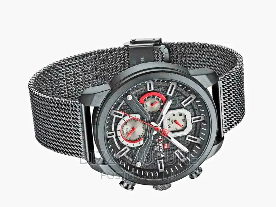 Original NAVIFORCE Black Mesh Chain Watch Available in Store