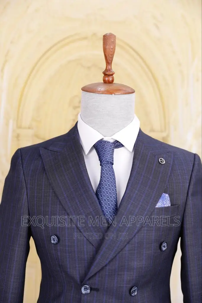 Italian Style Turkish Double Breasted Stripe Men's Suit