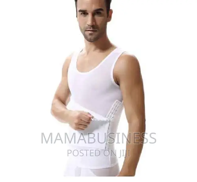Men's Adjustable 2 Hook Slimming Vest Shapewear - White