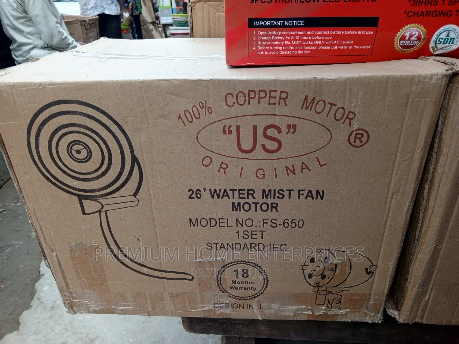 US 26inch Industrial Outdoor Cooling Water Mist Fan - 80W