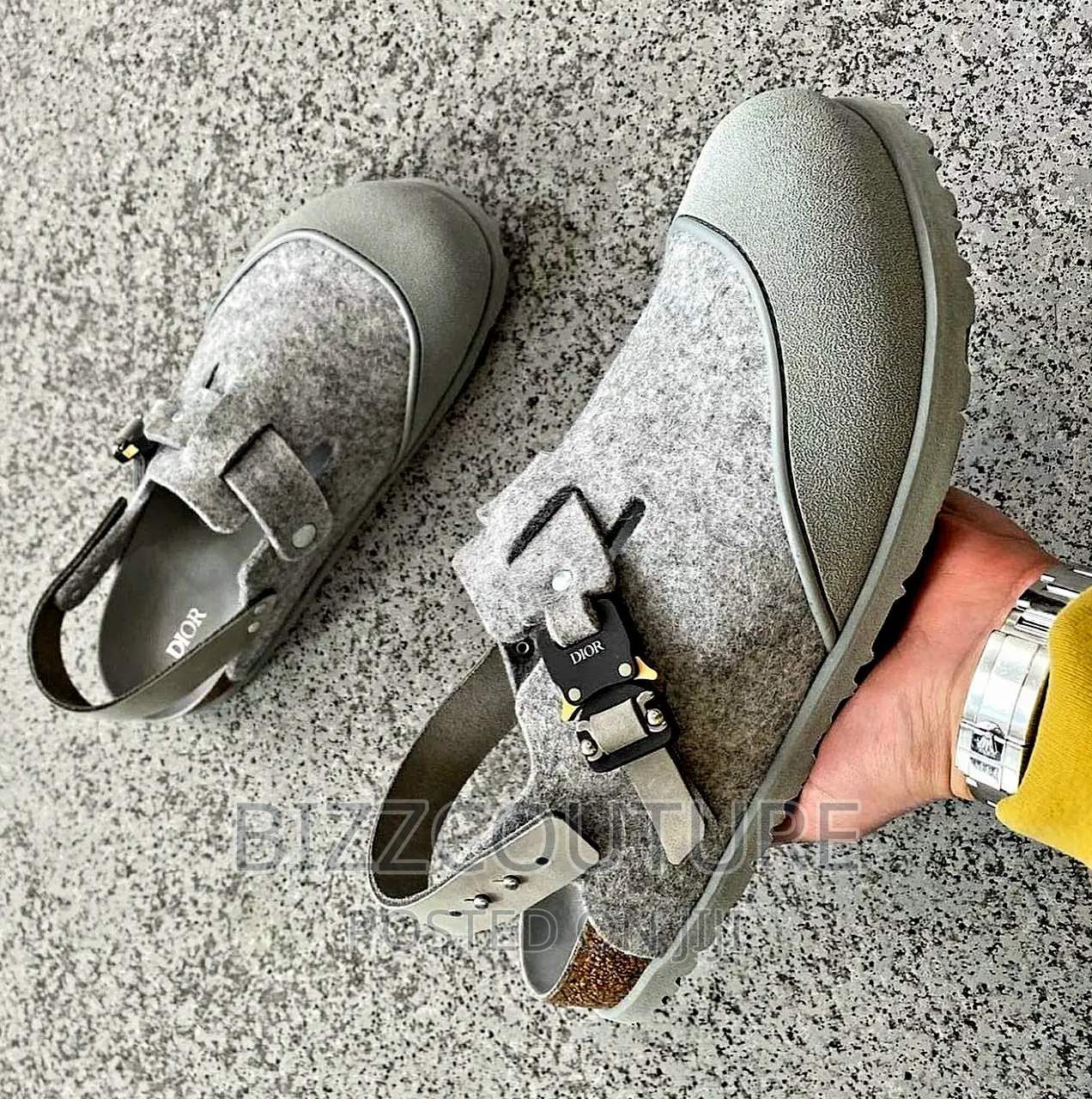 Original DIOR BIRKENSTOCK Tokio Mule Black Available Instore