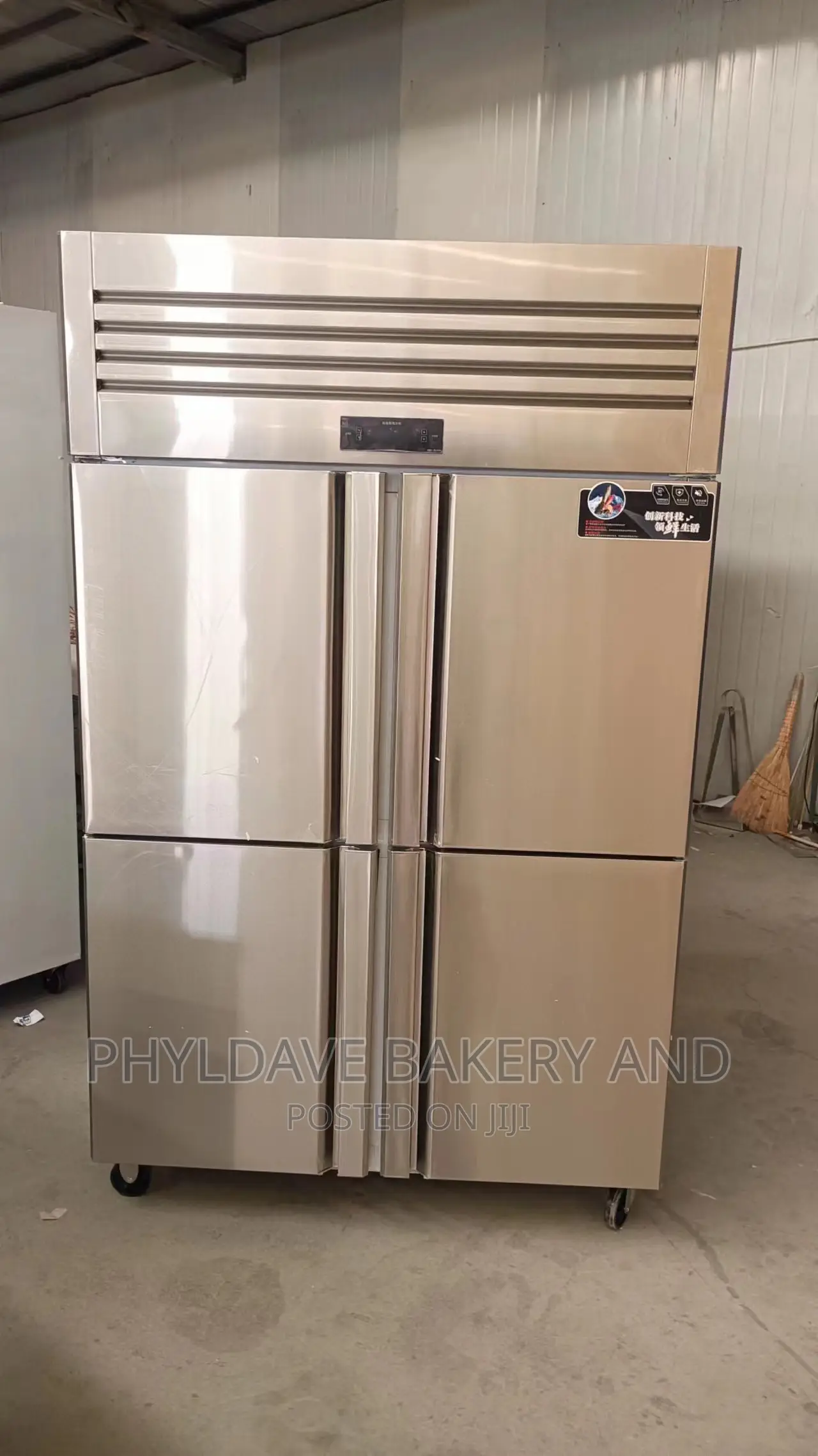 High Stainless Steel 4-Door Freezer With Higher Compressor