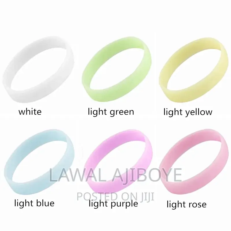 100pcs Luminous Silicone Bracket Men Women Teen Sport Rubber
