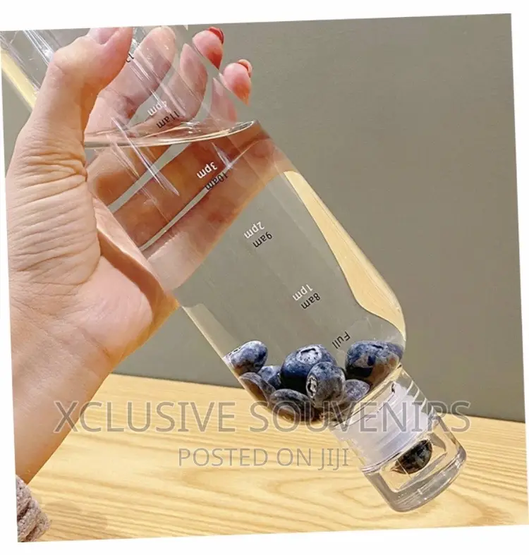 500ml Transparent Plastic Clear Water Bottle With Time Scale