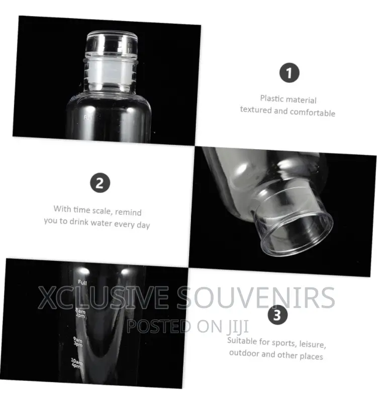 500ml Transparent Plastic Clear Water Bottle With Time Scale