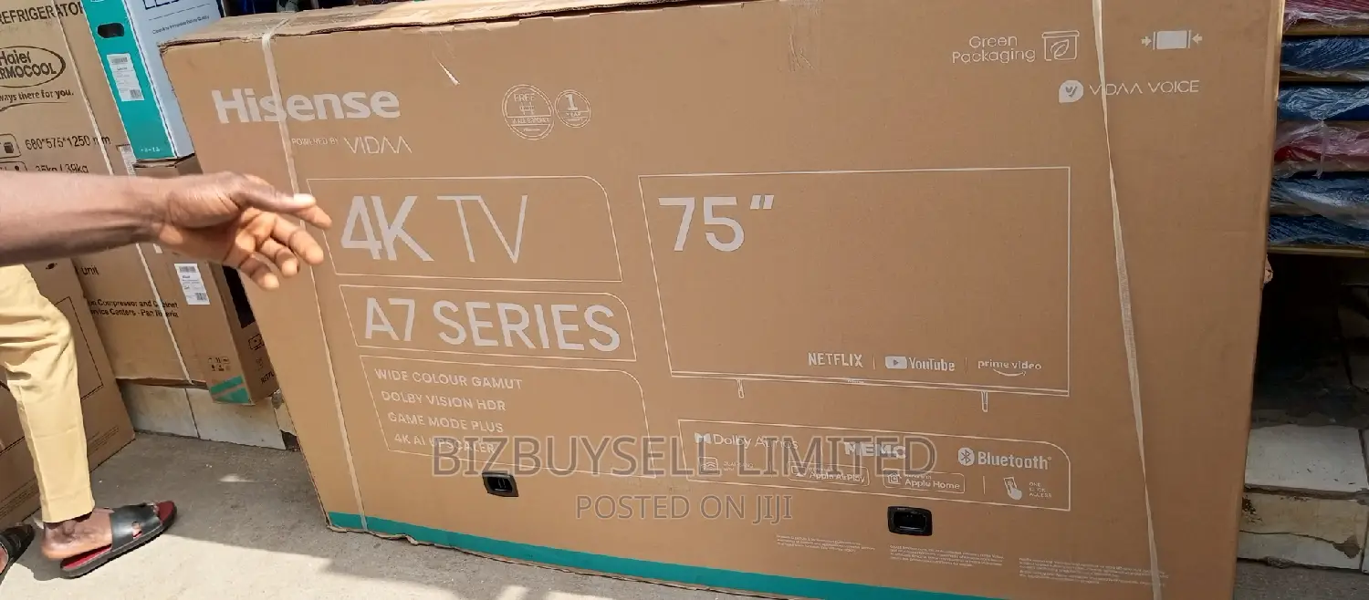 75" Inches Hisense Smart Tv , A7 Series.