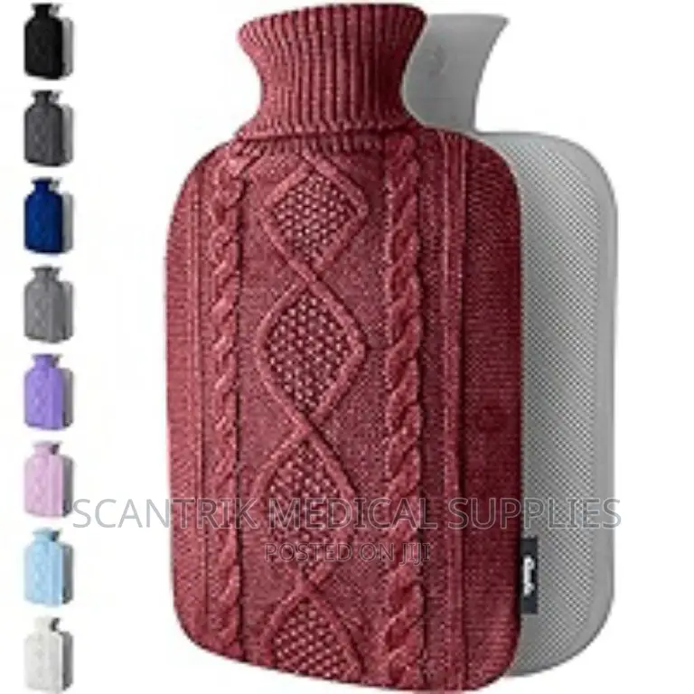 Rubber Hot or Cold Water Bottle With Soft Fleece Cover