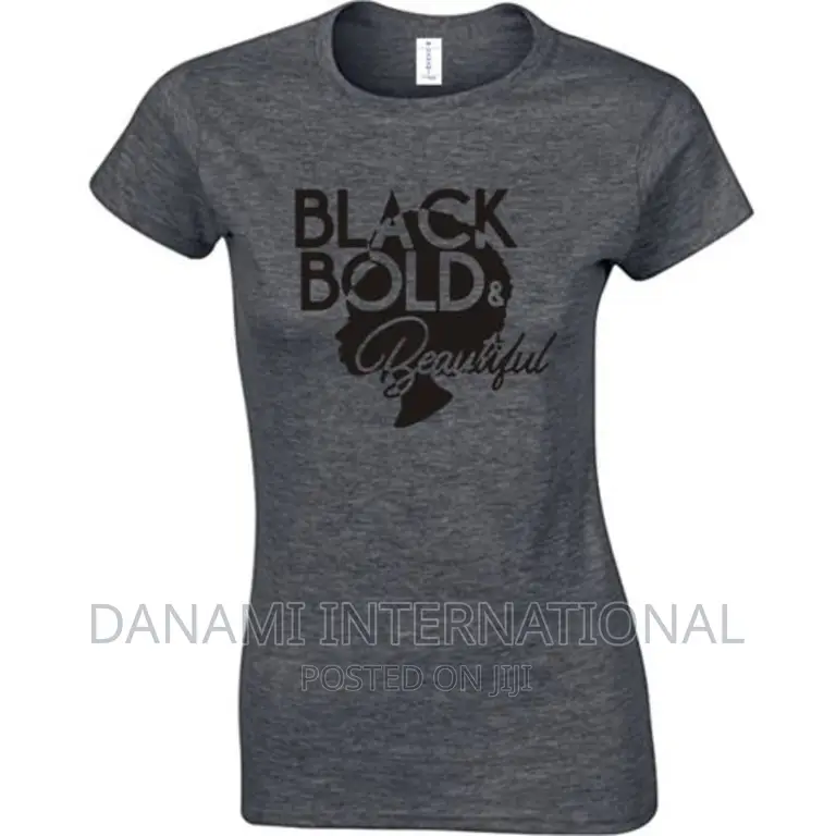 Danami Women’S Black Bold Beautiful Dark Grey T-Shirt