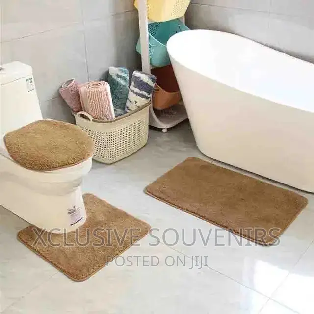 Home 3pc Non Slip Soft Bath Set Rugs for Bathroom