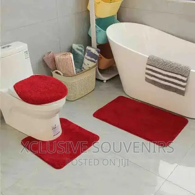 Home 3pc Non Slip Soft Bath Set Rugs for Bathroom