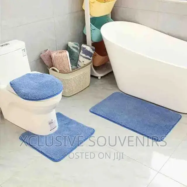 Home 3pc Non Slip Soft Bath Set Rugs for Bathroom