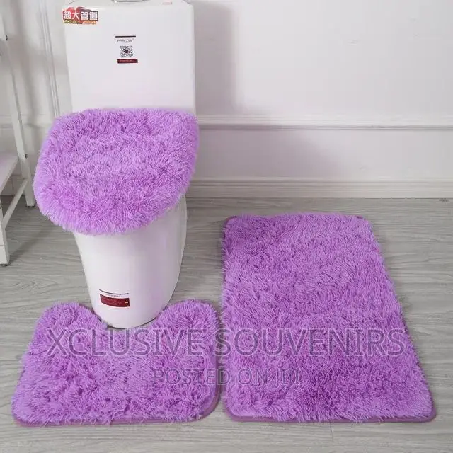 Home 3pc Non Slip Soft Bath Set Rugs for Bathroom