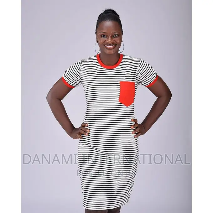 Danami Women’S Casual T Shirt Dress Stripped Short Sleeve Cr