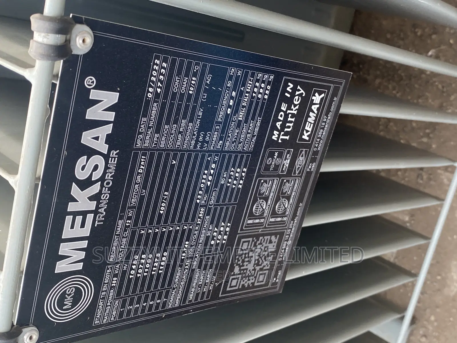 Meksan 300kva/11kv Transformer