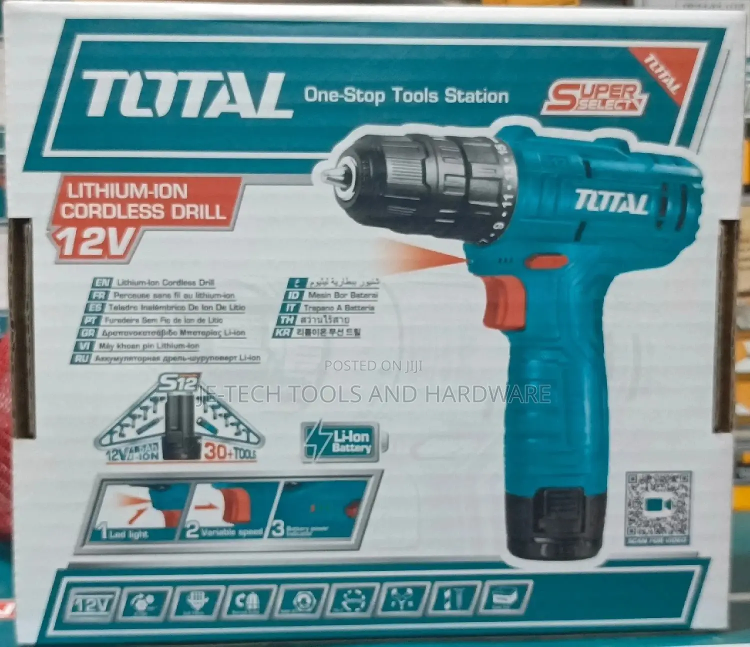 TOTAL Lithium-Ion Cordless Drill 12V TDLI12415