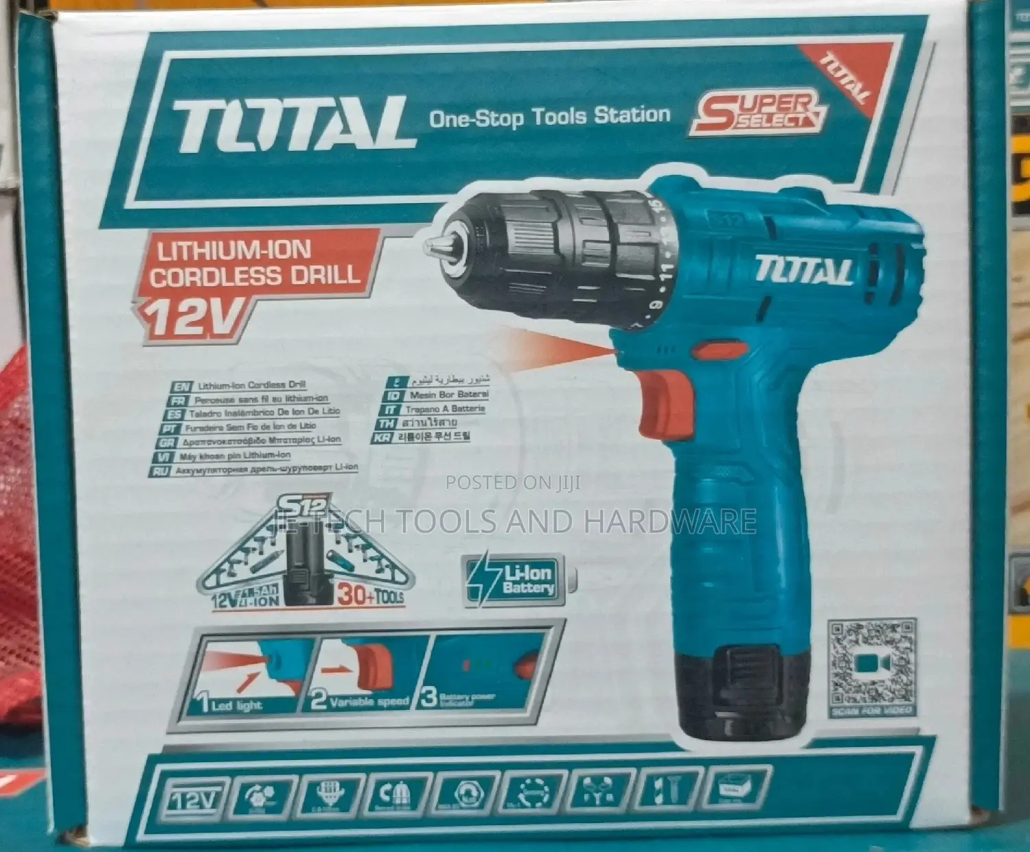 TOTAL Lithium-Ion Cordless Drill 12V TDLI12415