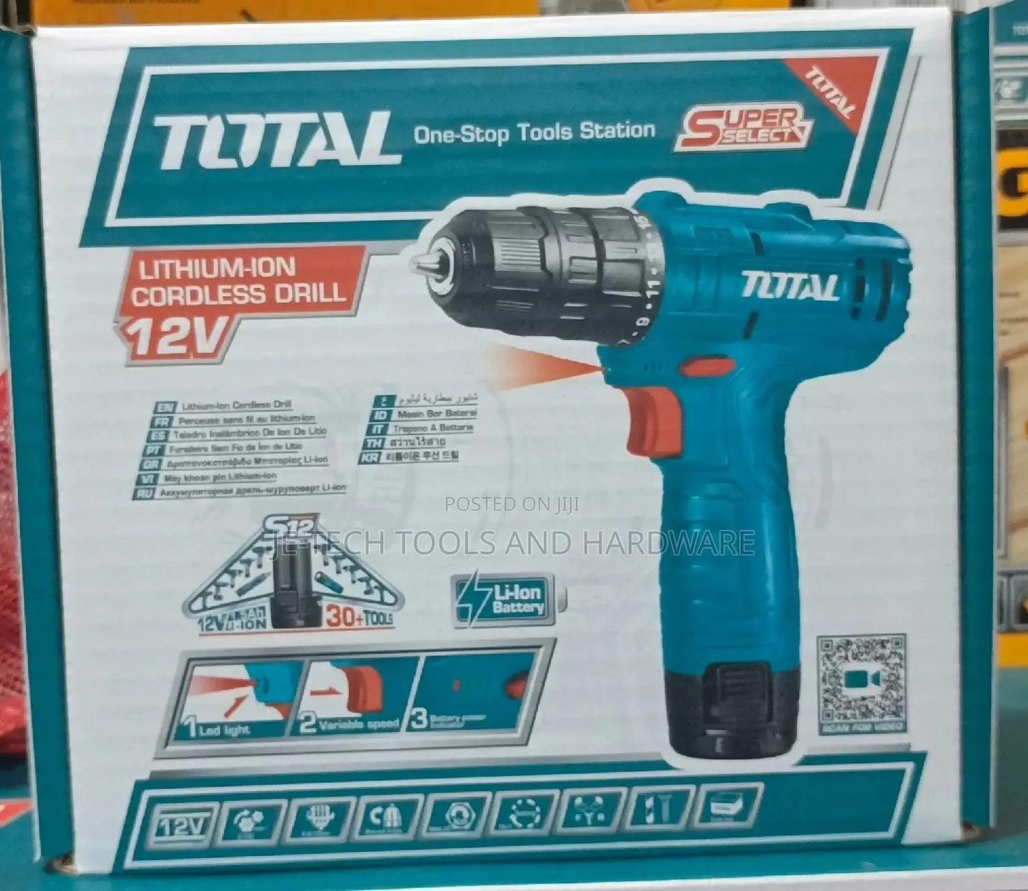 TOTAL Lithium-Ion Cordless Drill 12V TDLI12415