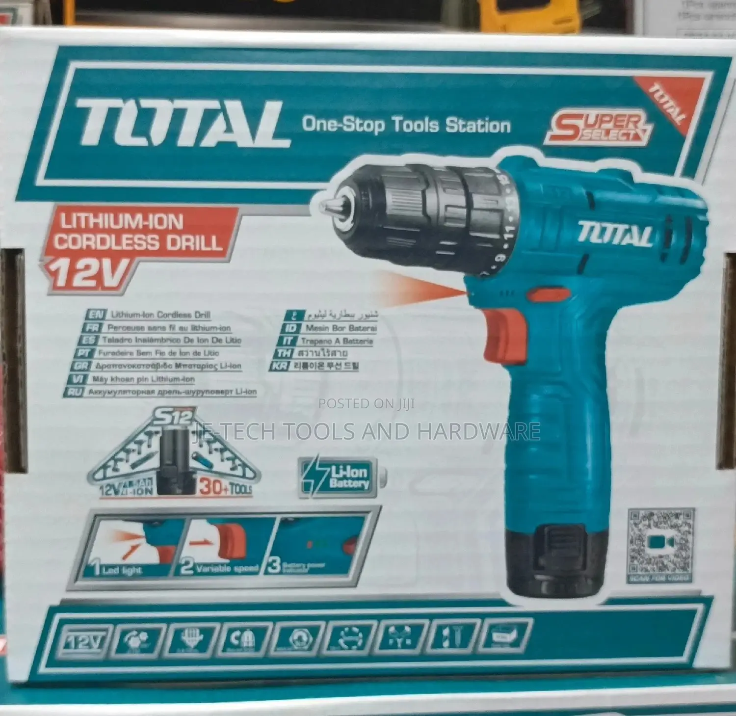TOTAL Lithium-Ion Cordless Drill 12V TDLI12415